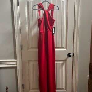 NWT long Bebe red cocktail/ holiday dress size 10